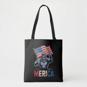 Tote Bag Bigfoot Merica Rock Drapeau Américain Patriotique