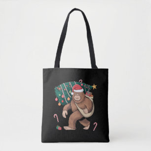 Tote Bag Bigfoot Noël Arbre Lumières Noël Sasquatatch Amour
