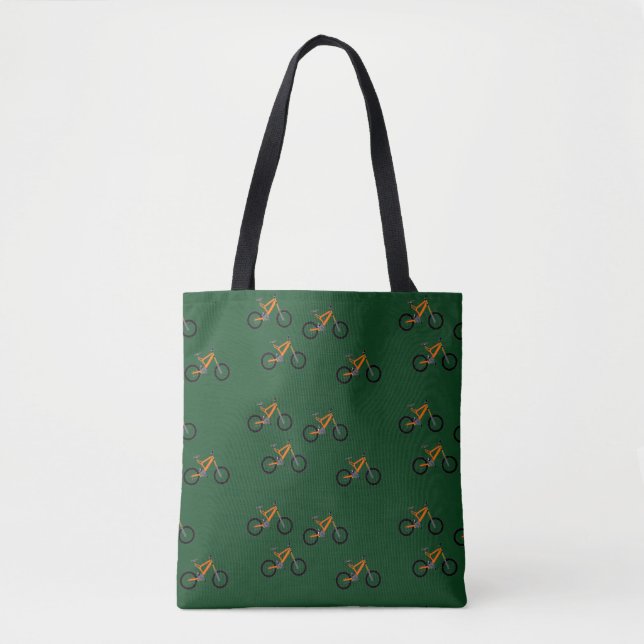 Tote Bag Bikes on green (Devant)