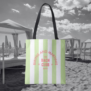 Tote Bag Bikinis et Martinis Le Club Bach Rayure Verte
