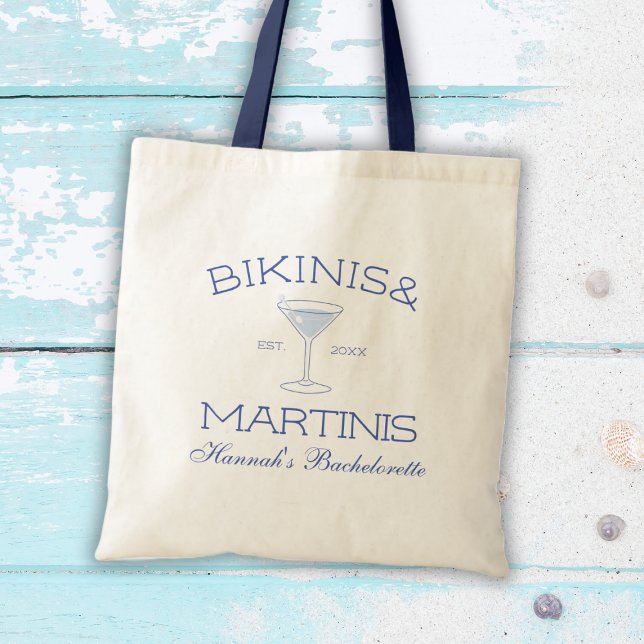 Tote Bag Bikinis & Martinis Beach Bachelorette Favoriser (Bikinis & Martinis Beach Bachelorette Favor Tote Bag)