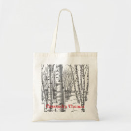 Tote Bag Birch Trees en Noël d'hiver Noël Noël Noël