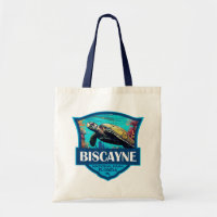 Biscayne National Park Turtle Illustration Retro