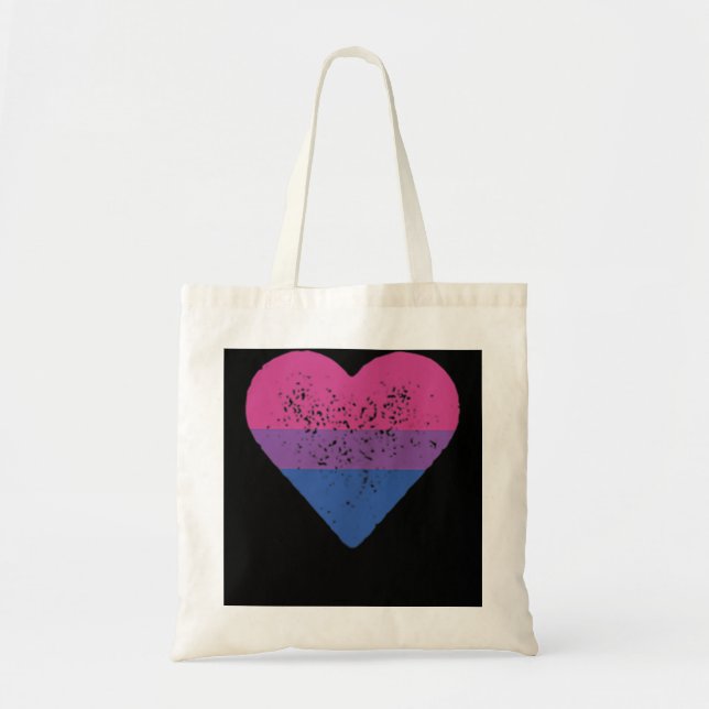 Tote Bag Bisexuel Coeur Bisexualité Bi Amour Drapeau LGBTQ  (Devant)
