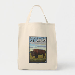 Tote Bag Bison Scene - McGrath, Alaska