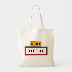 Tote Bag Bitche, panneau routier, France