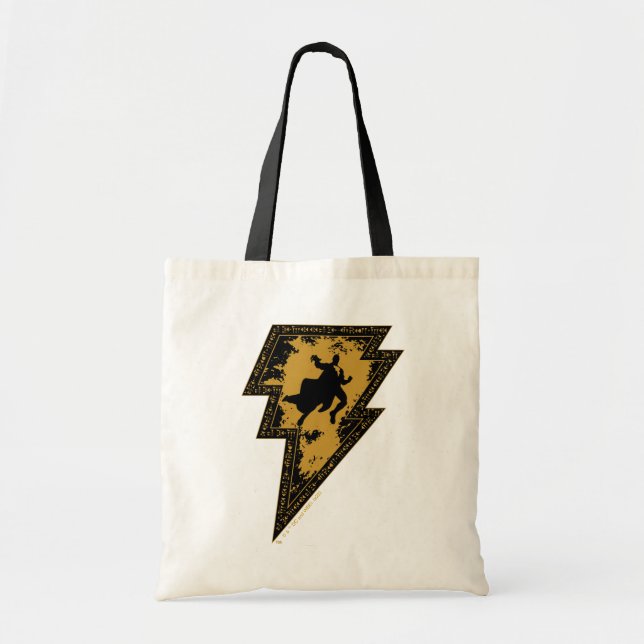 Tote Bag Black Adam Distressed Lightning Bolt Graphic (Devant)
