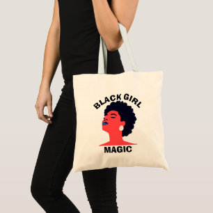 Tote Bag Black afro femme, noire fille magique noir histoir