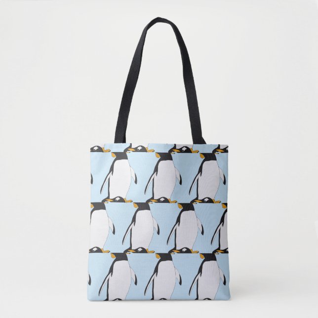 Tote Bag Black and white Penguin Winter (Devant)