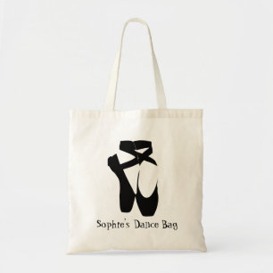 Tote Bag Black ballet  pointe shoes