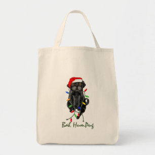 Tote Bag Black Carlin Chien Bah Humpug Funny Noël