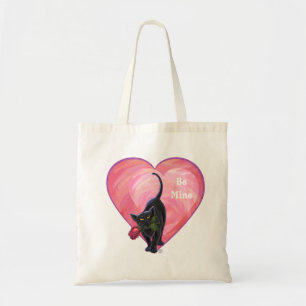 Tote Bag Black Cat Valentine's Day