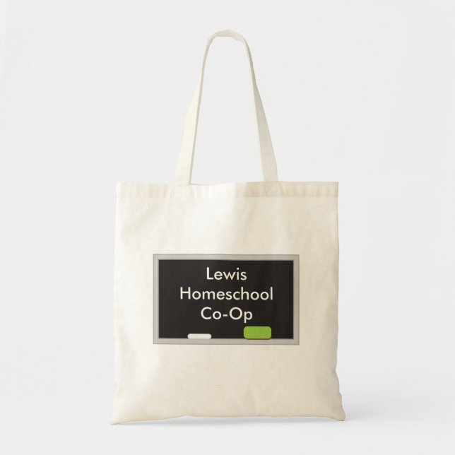 Tote Bag Black Chalkboard Homeschool Co Op (Devant)