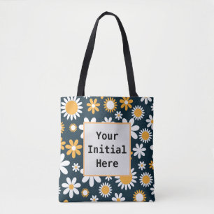 Tote Bag Black Daisy