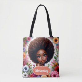 Tote Bag Black girl Africaine Américaine avec Afro