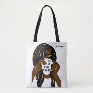Tote Bag Black Girl Afro Américaine Femme InspirationnelleC