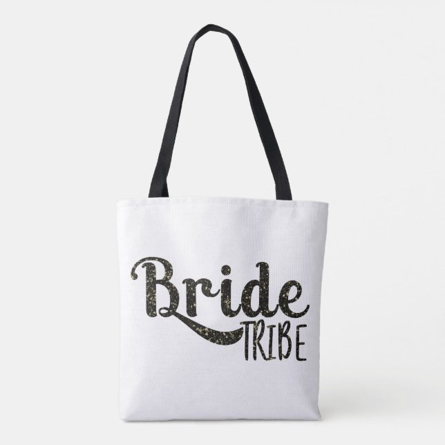 Tote Bag Black Gold Bride TRIBE Type rétro Mode graphique (Dos)