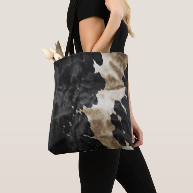 Tote Bag Black Gold Western Cowhide (De près)