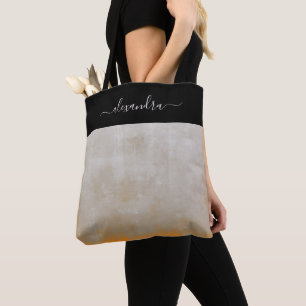 Tote Bag Black Grey Orange rustique élégant personnalisé