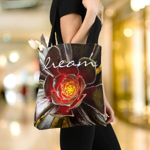 Tote Bag Black orange cactus photo script de rêve bold