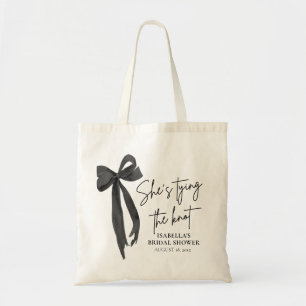 Tote Bag Black Pink Bow Elle noue la Fête des mariées de no