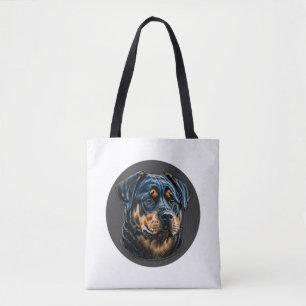 Tote Bag Black Rottweiler