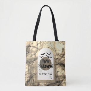 Tote Bag Black Sepia Moon Moderne Éffrayant Happy Halloween