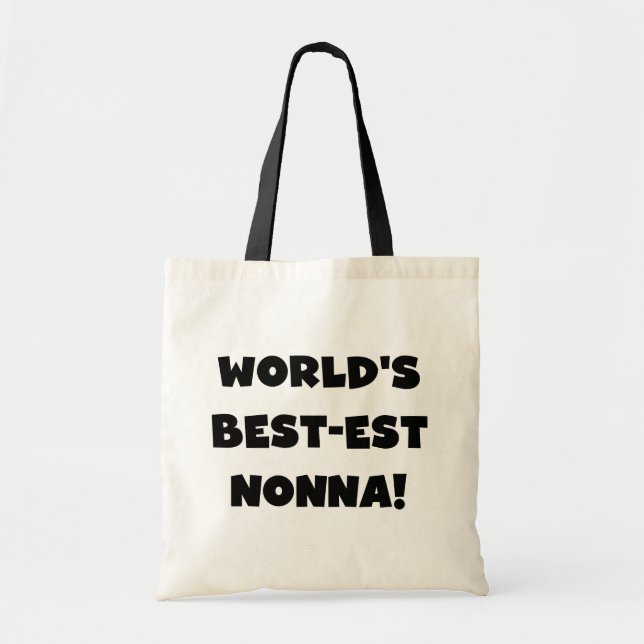 Tote Bag Black Text Meilleurs T-shirts et cadeaux Nonna (Devant)