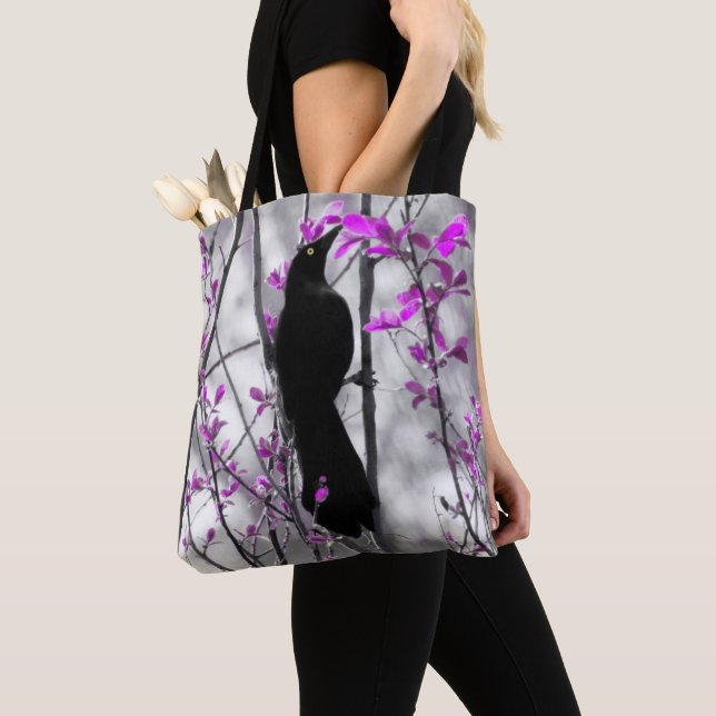 Tote Bag Blackbird Dans Une Mer De Printemps (De près)