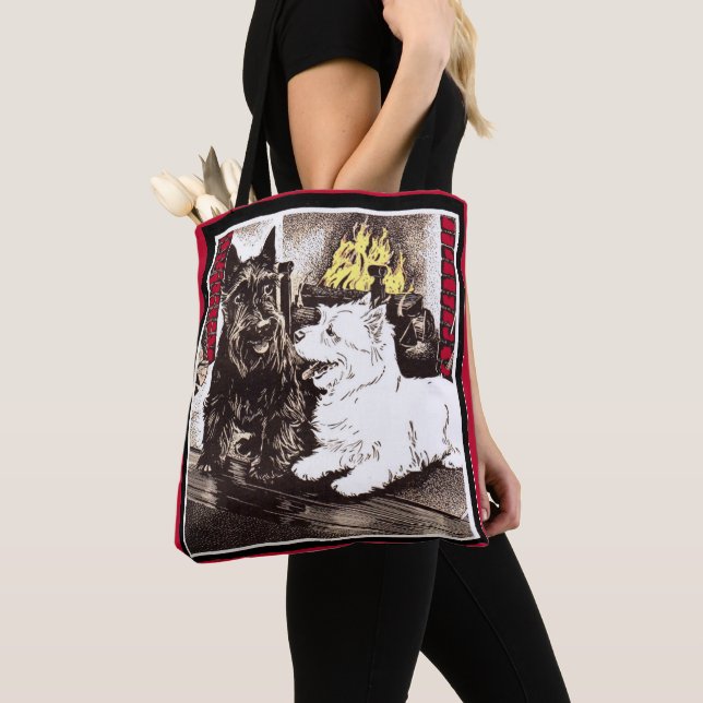 Tote Bag Blackie et Whitie par le feu (De près)