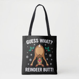 Tote Bag Blague de Noël sur le derrière de renne