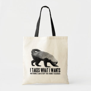 Tote Bag Blaireau de miel - I prend ce qu'I veut