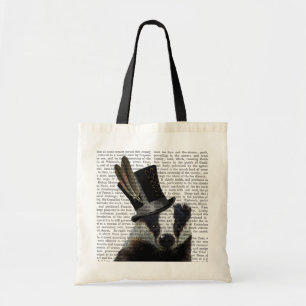 Tote Bag Blaireau de Steampunk dans le casquette supérieur