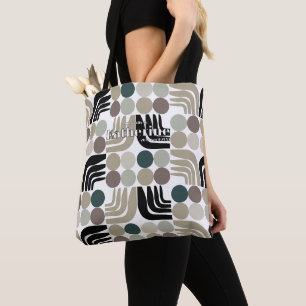 Tote Bag Blanc Noir Gris Bohème