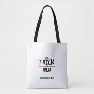 Tote Bag Blancs Halloween Tri Ou Treat Print