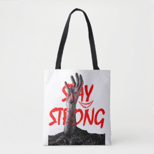 Tote Bag : Bleib Stark Motivationszitat-Design Tasche