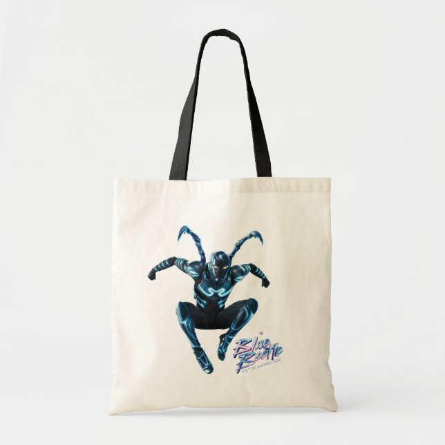 Tote Bag Bleu Beetle Leaping Caractère Art (Devant)