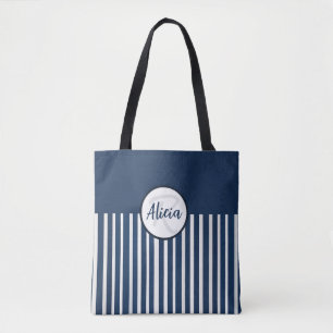 Tote Bag Bleu bleu marine et bloc de couleur
