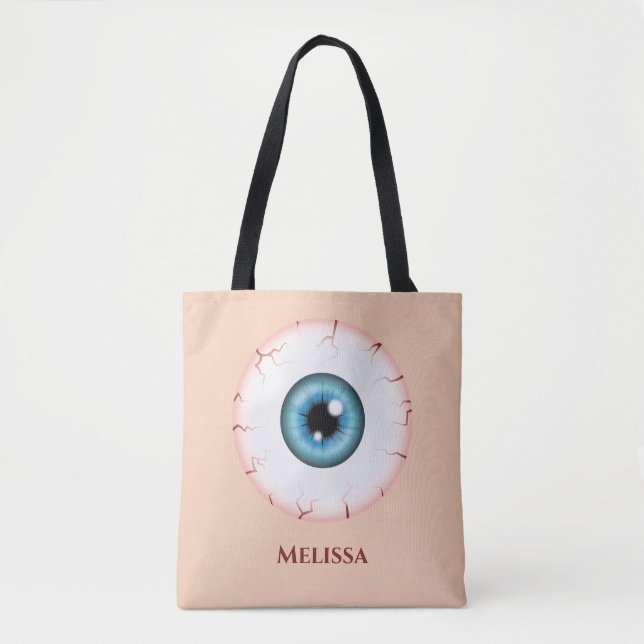 Tote Bag Bleu Cartographie Eyeball Bloodshot Halloween Eyeb (Devant)