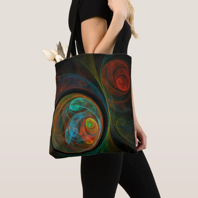 Tote Bag Bleu de renaissance Art Abstrait (De près)
