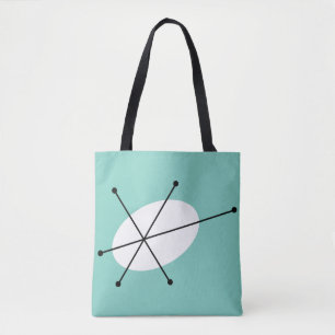 Tote Bag Bleu éblouissant partout sur fourre-tout noir dos