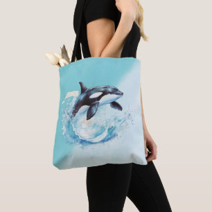 Tote Bag Bleu et blanc Ocra Ocean Beach Nautique