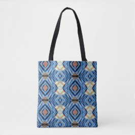 Tote Bag Bleu et marron abstrait fourre-tout