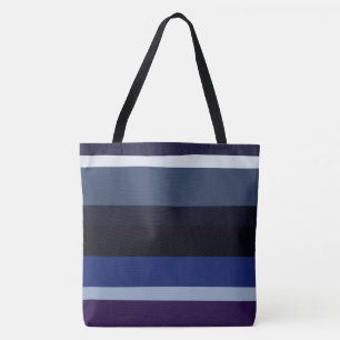Tote Bag Bleu et pourpre Abstrait rayures
