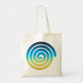 TOTE BAG BLEU ET VERT EN SPIRALE