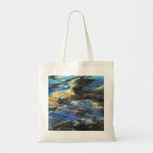 Tote Bag Bleu foncé jaune labradorite Cristal Imprimer