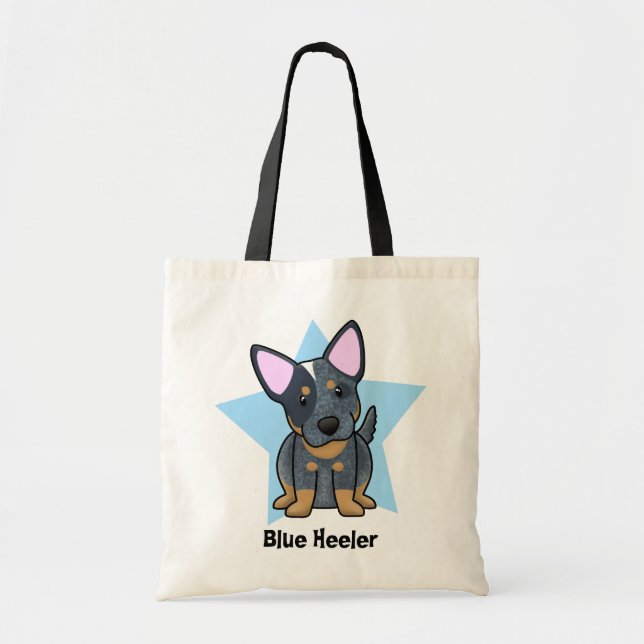 Tote Bag Bleu Heeler d'étoile de Kawaii (Devant)