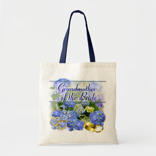 Tote Bag BLEU HYDRANGEA ~ Mariage Fourre-tout (Devant)