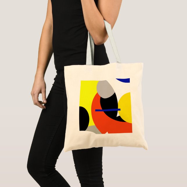 Tote Bag Bleu jaune Art Abstrait (Devant (produit))