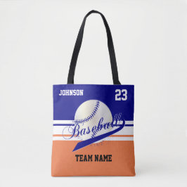 Tote Bag Bleu marine, Blanc, Orange pour une équipe de base